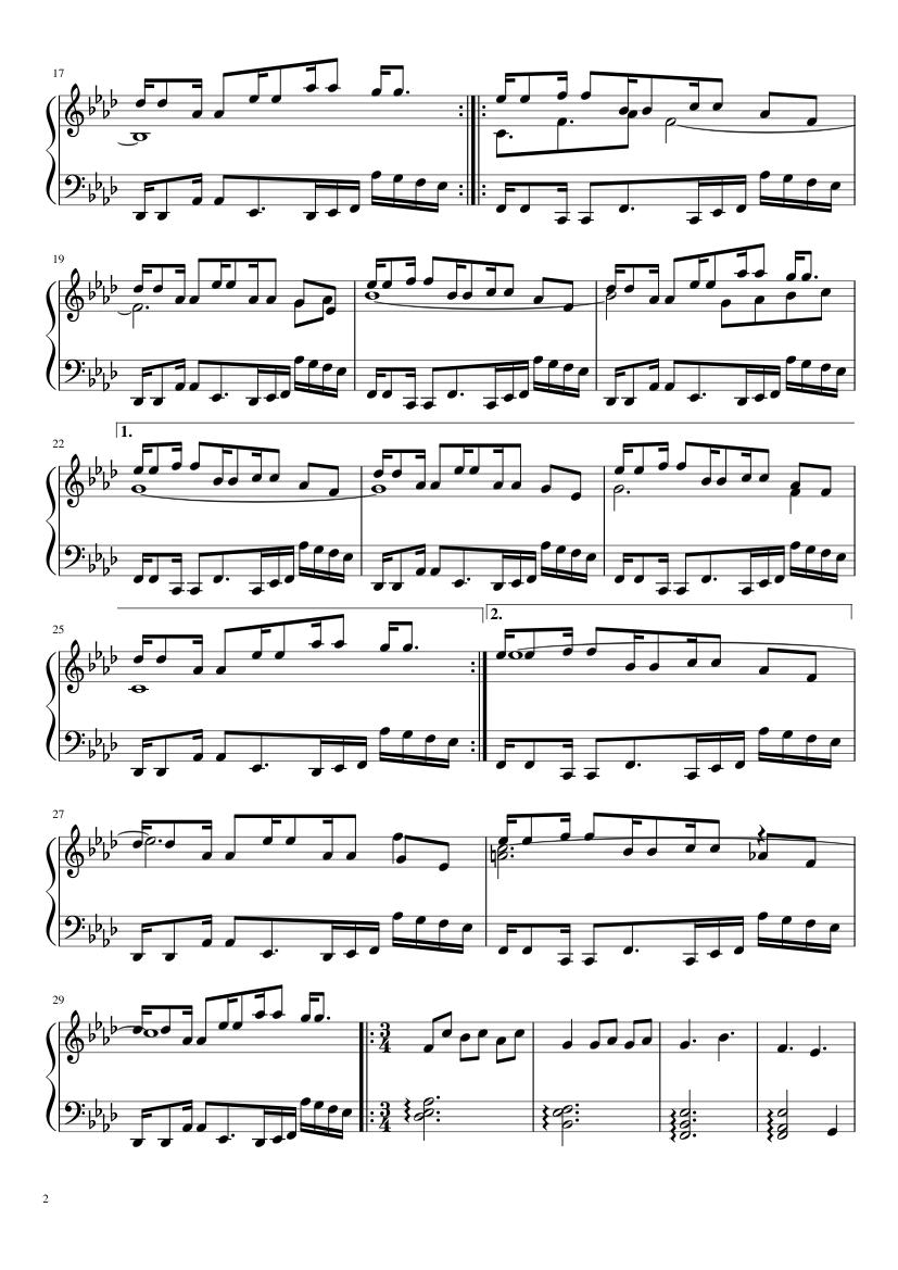 Undertale: Battle Against a True Hero - piano sheet music page 2