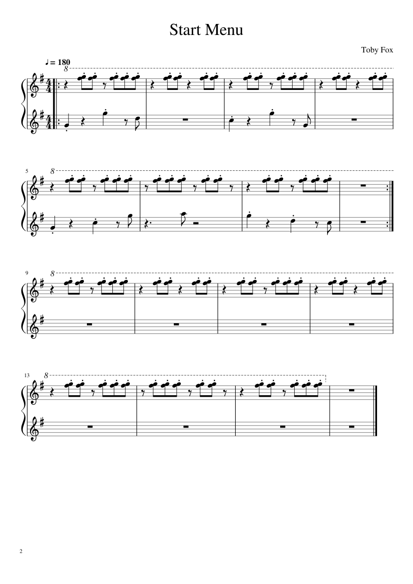 Undertale: Complete OST (101/101) (Update 160525) - piano sheet music page 2