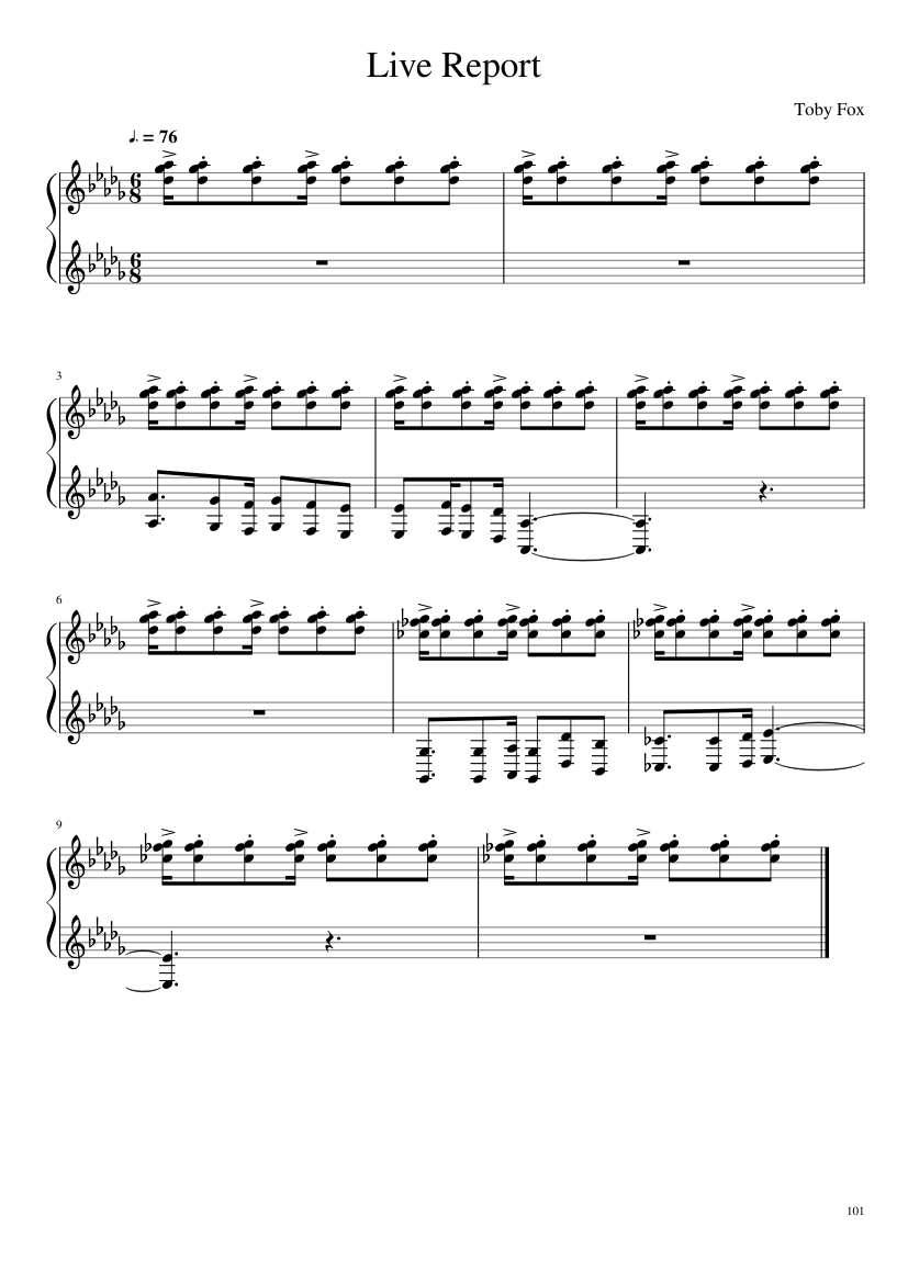 Undertale: Complete OST (101/101) (Update 160525) - piano sheet music page 101