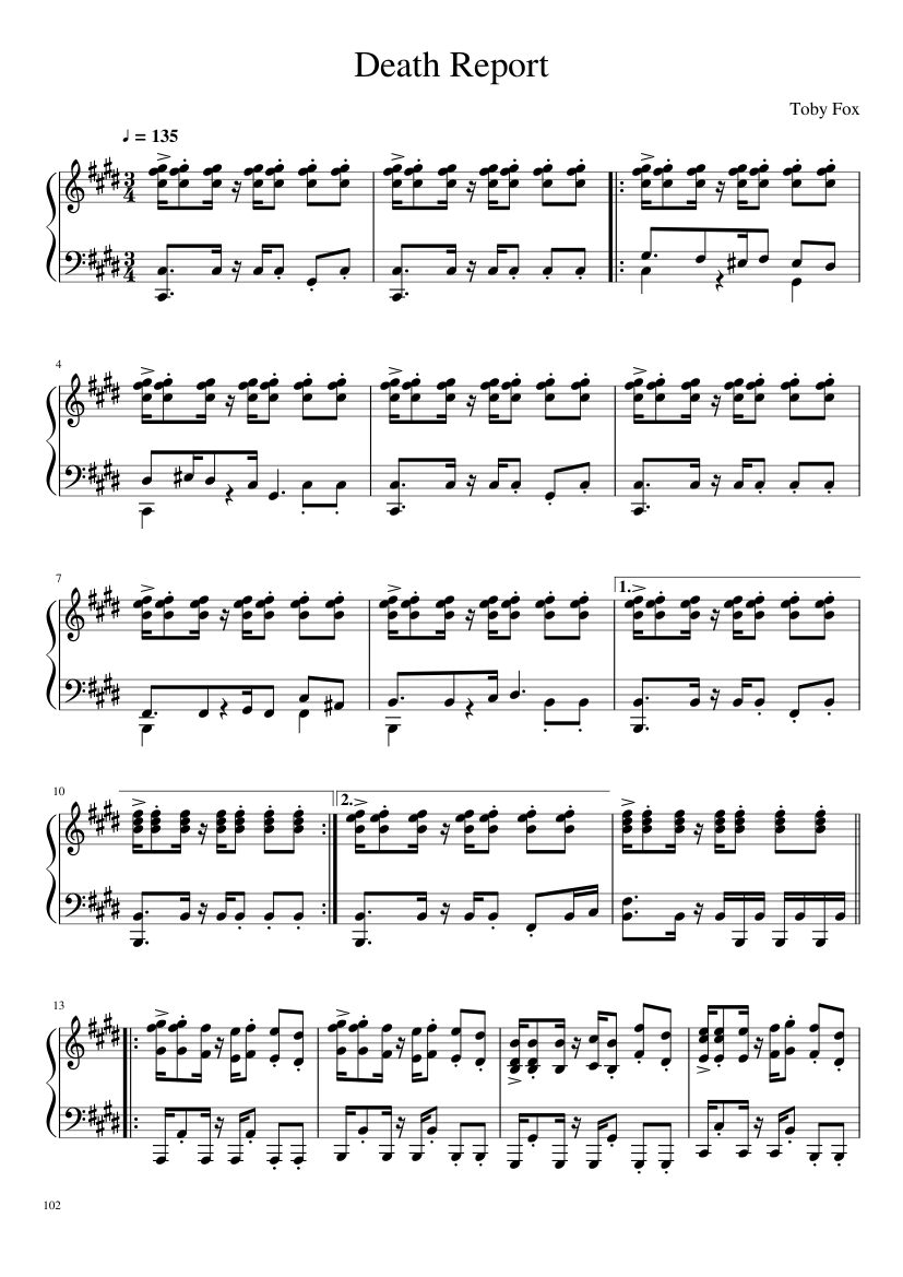 Undertale: Complete OST (101/101) (Update 160525) - piano sheet music page 102