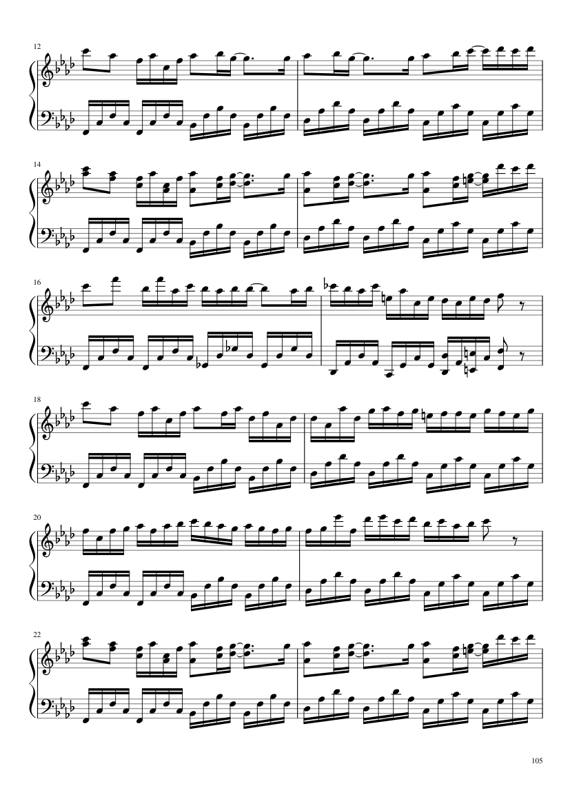 Undertale: Complete OST (101/101) (Update 160525) - piano sheet music page 105