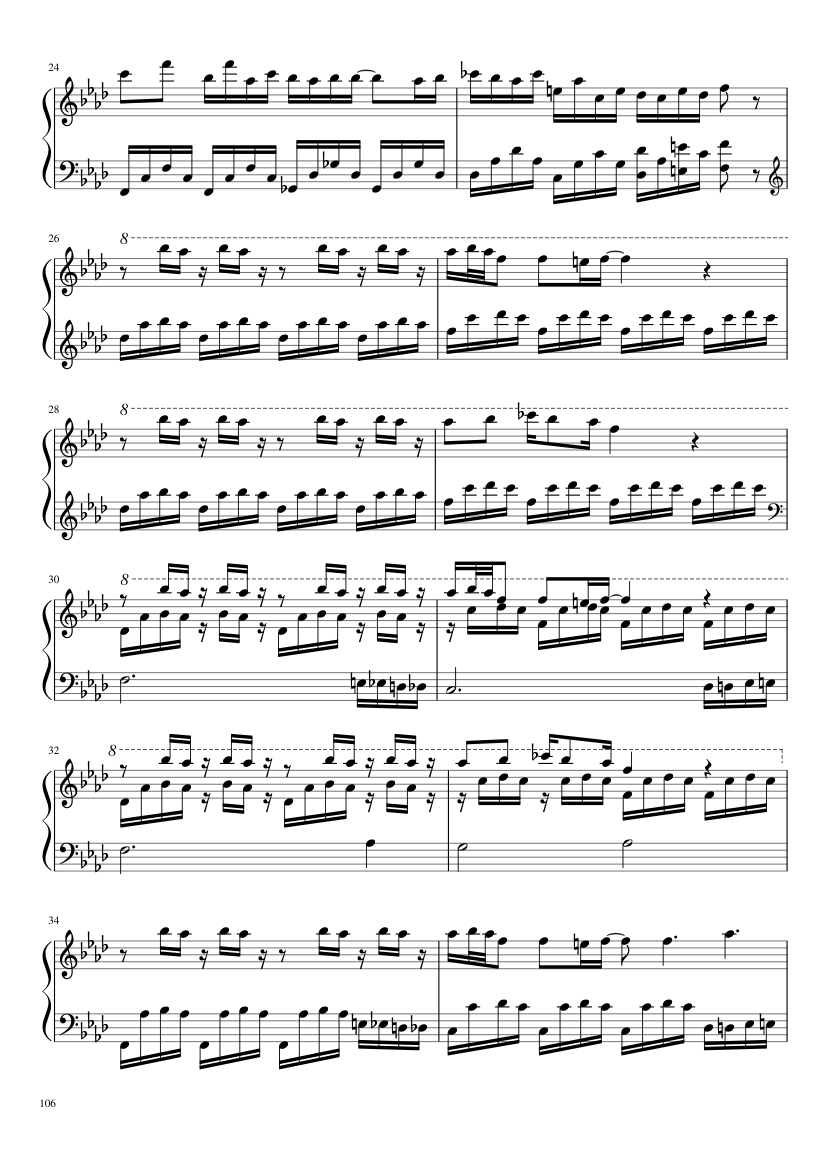 Undertale: Complete OST (101/101) (Update 160525) - piano sheet music page 106
