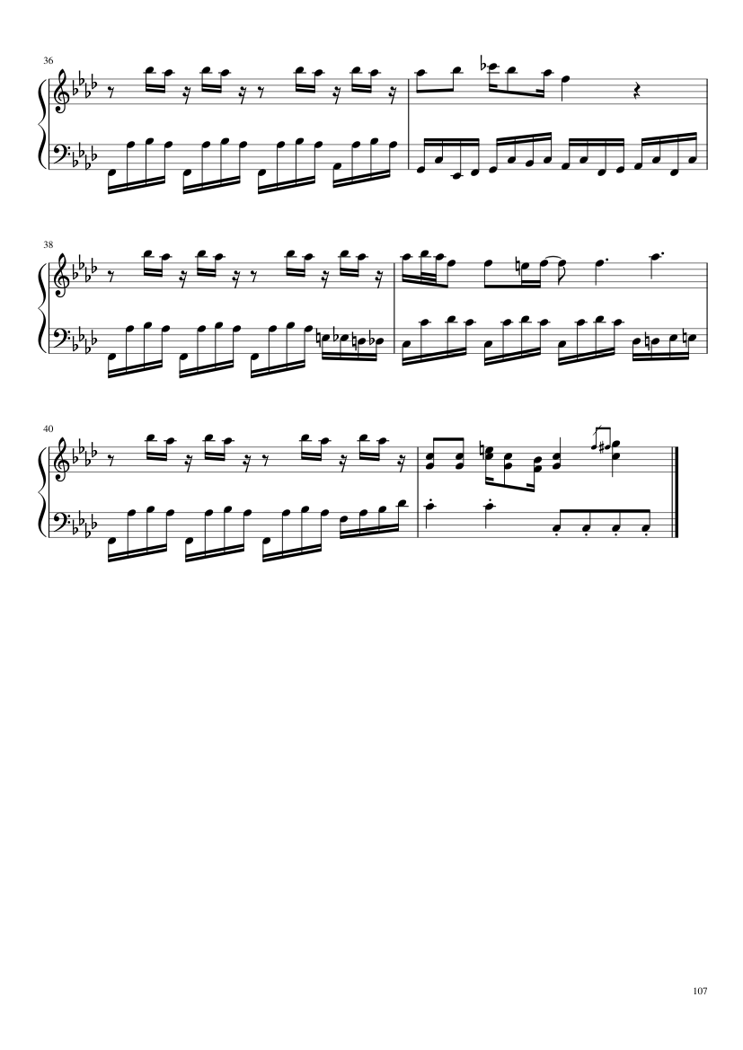 Undertale: Complete OST (101/101) (Update 160525) - piano sheet music page 107