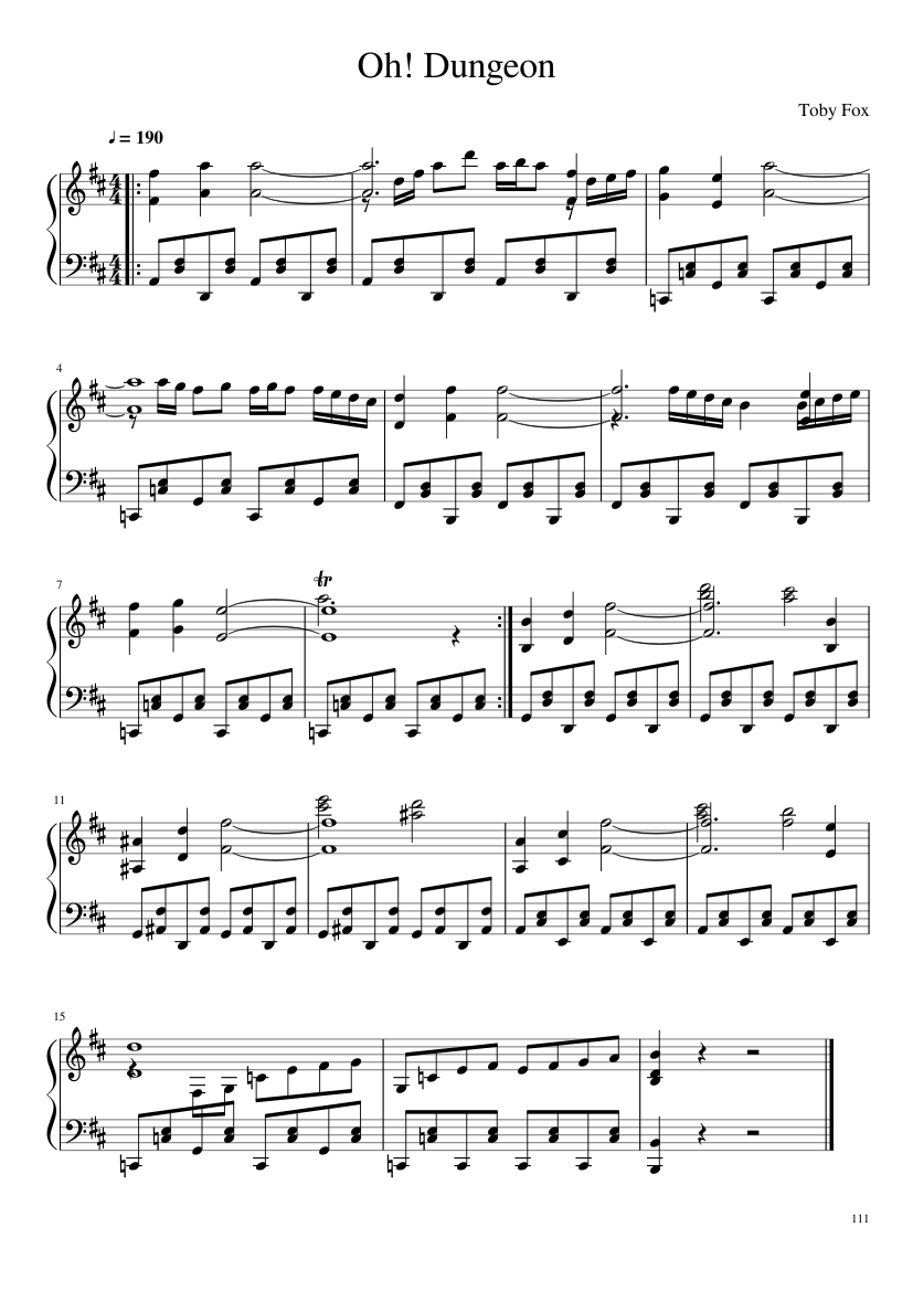 Undertale: Complete OST (101/101) (Update 160525) - piano sheet music page 111