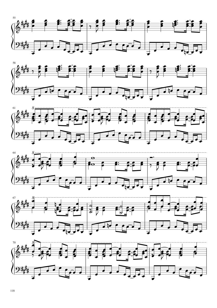 Undertale: Complete OST (101/101) (Update 160525) - piano sheet music page 118