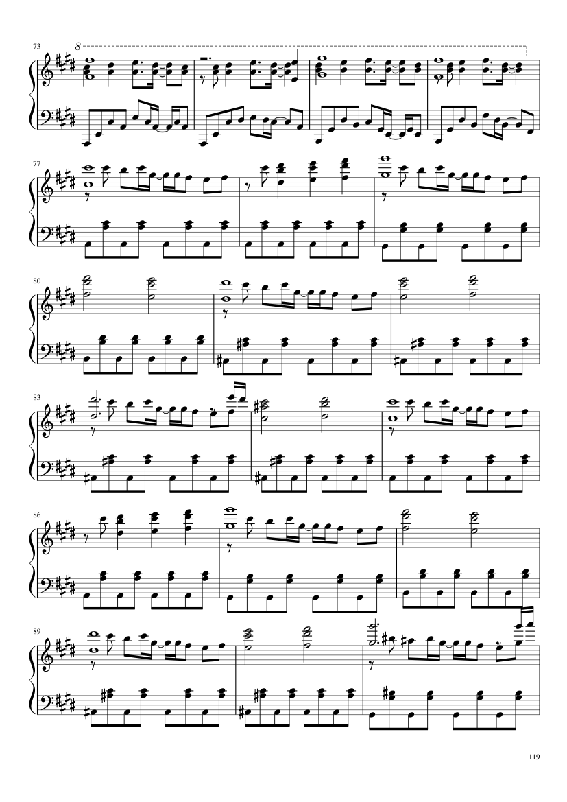 Undertale: Complete OST (101/101) (Update 160525) - piano sheet music page 119