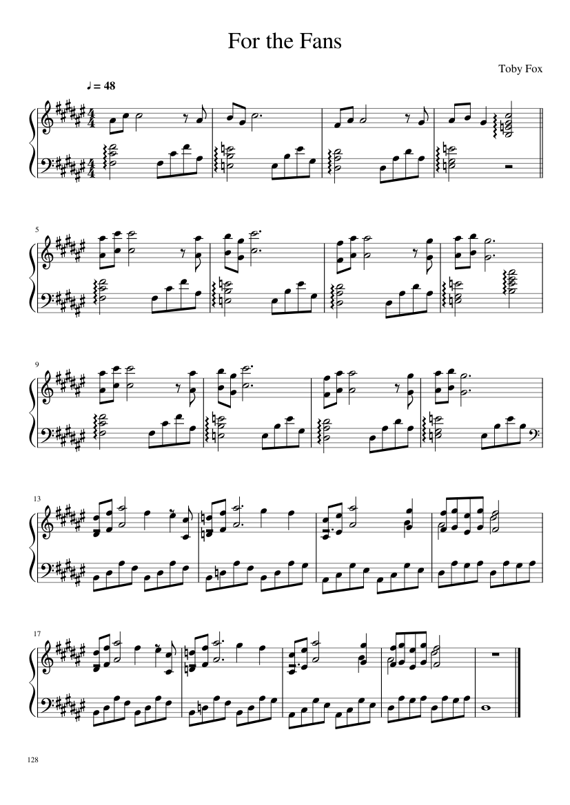 Undertale: Complete OST (101/101) (Update 160525) - piano sheet music page 128