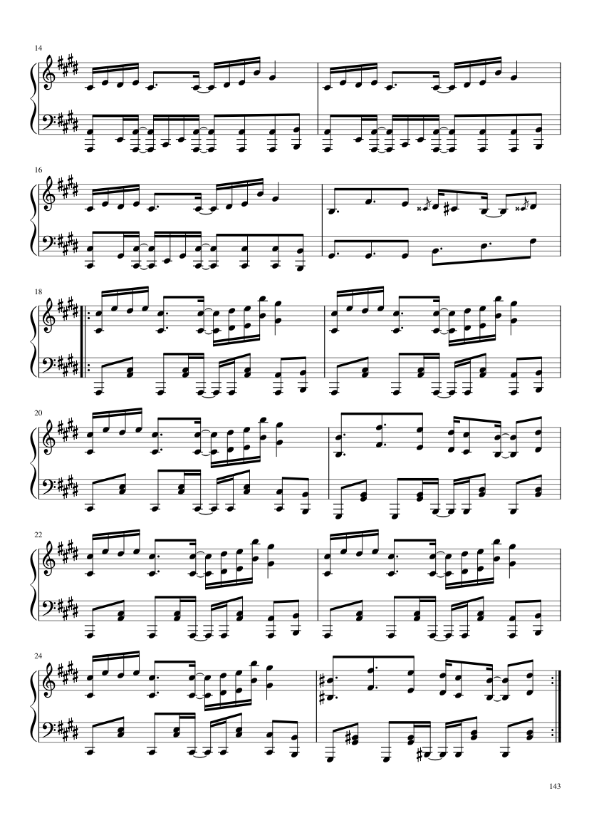 Undertale: Complete OST (101/101) (Update 160525) - piano sheet music page 143