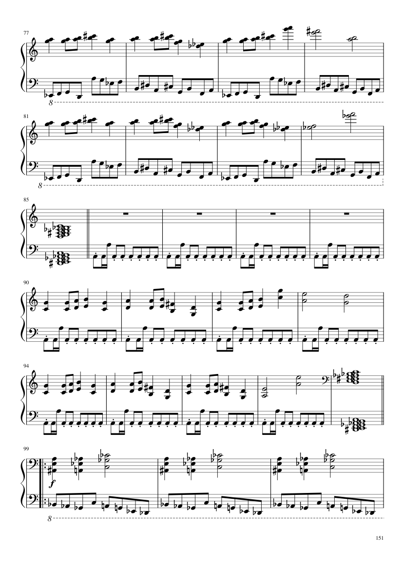 Undertale: Complete OST (101/101) (Update 160525) - piano sheet music page 151
