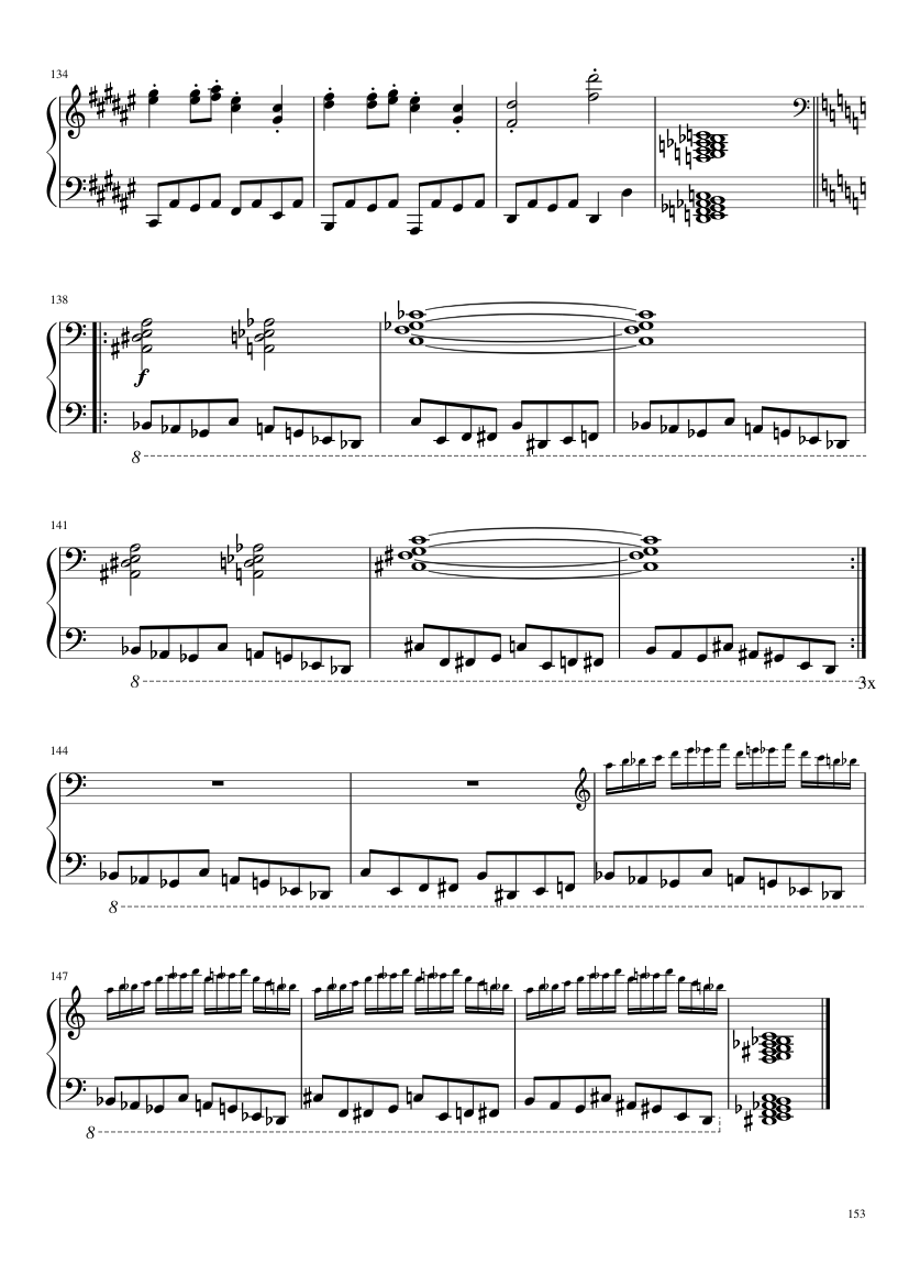 Undertale: Complete OST (101/101) (Update 160525) - piano sheet music page 153