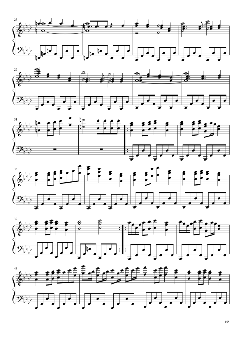 Undertale: Complete OST (101/101) (Update 160525) - piano sheet music page 155