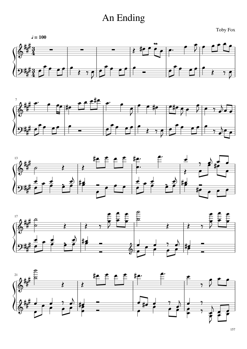 Undertale: Complete OST (101/101) (Update 160525) - piano sheet music page 157