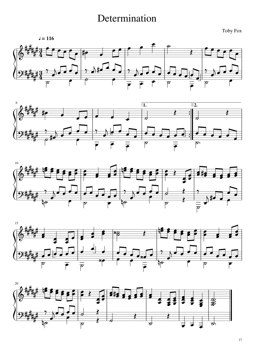 Undertale: Complete OST (101/101) (Update 160525) - piano sheet music page 17
