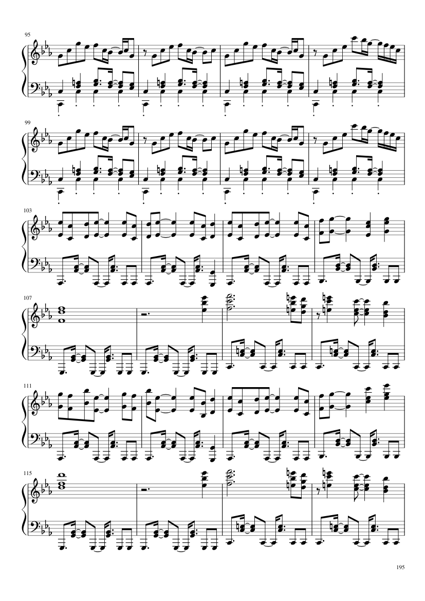 Undertale: Complete OST (101/101) (Update 160525) - piano sheet music page 195