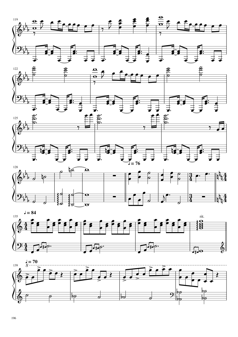 Undertale: Complete OST (101/101) (Update 160525) - piano sheet music page 196