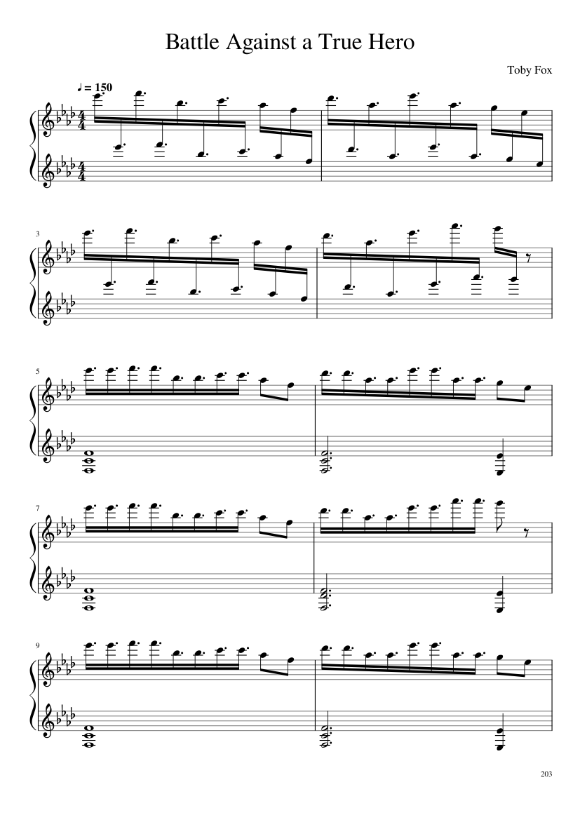Undertale: Complete OST (101/101) (Update 160525) - piano sheet music page 203