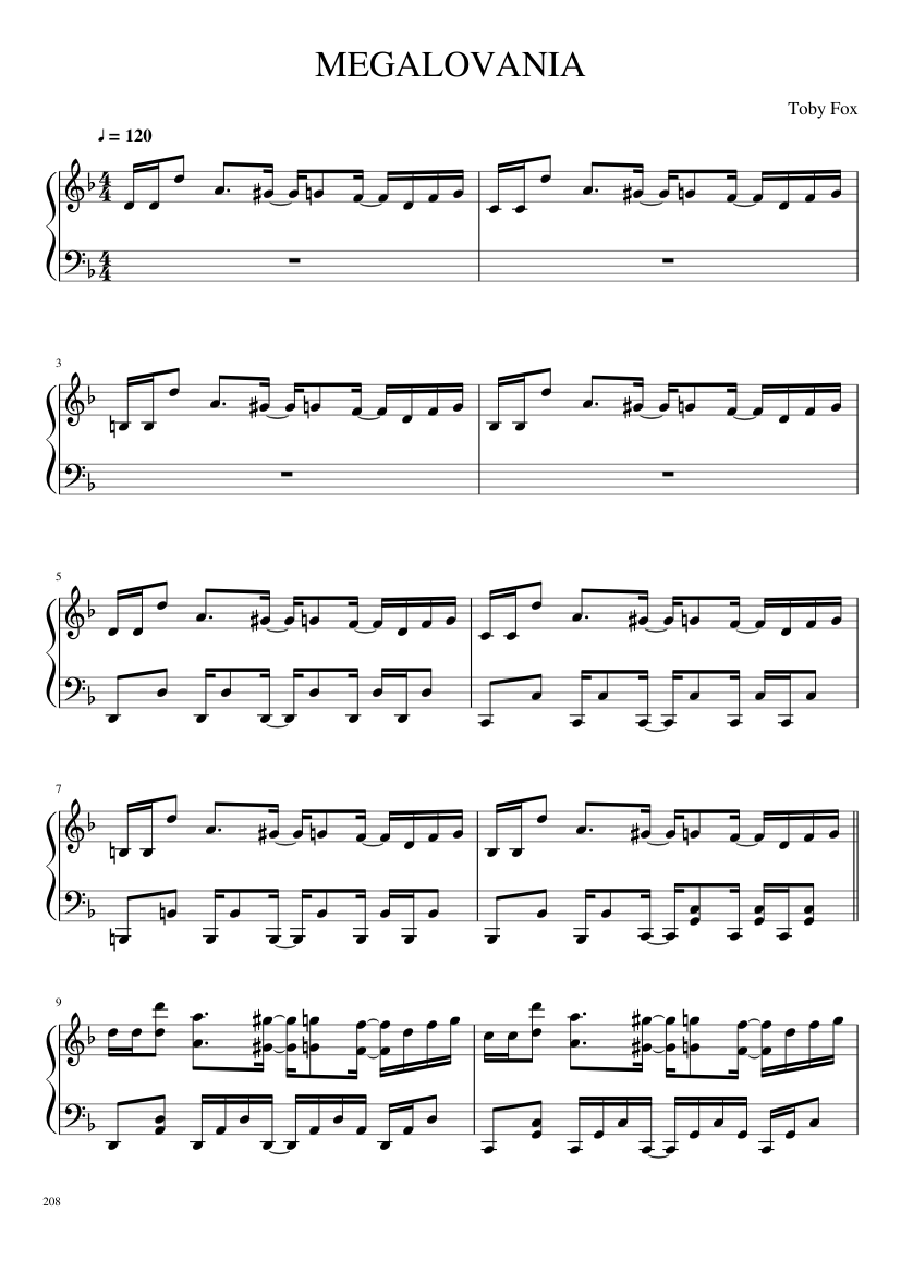 Undertale: Complete OST (101/101) (Update 160525) - piano sheet music page 208