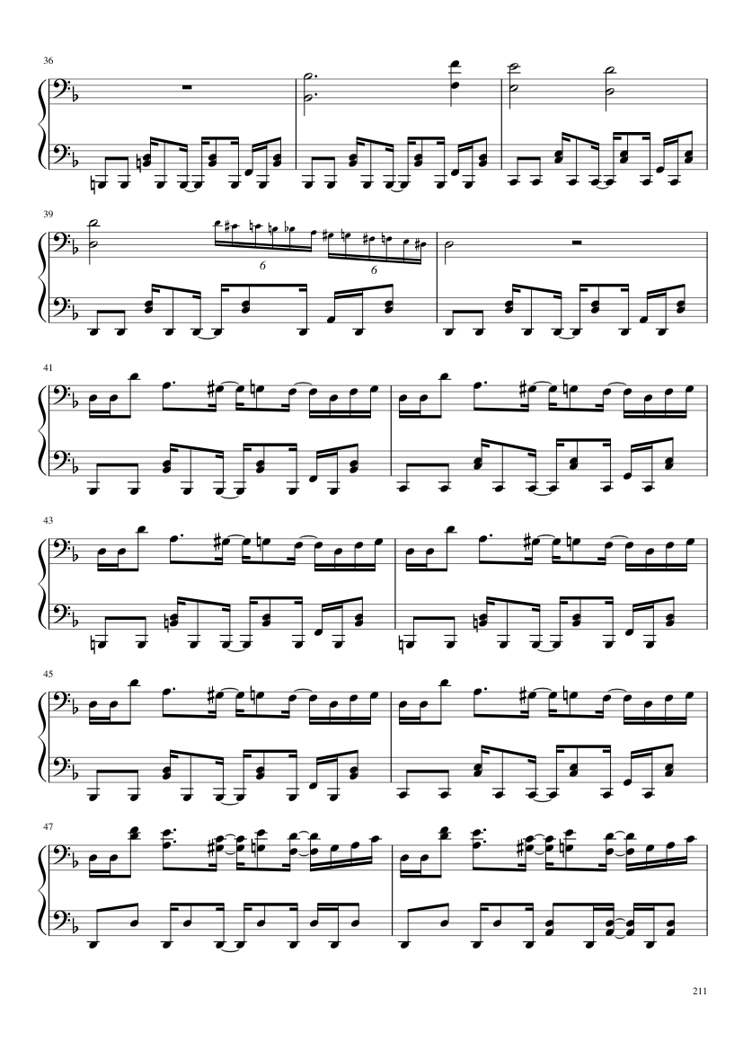 Undertale: Complete OST (101/101) (Update 160525) - piano sheet music page 211