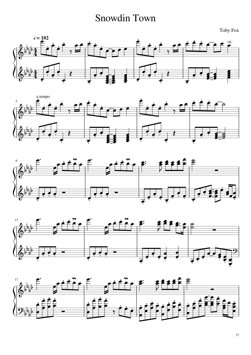 Undertale: Complete OST (101/101) (Update 160525) - piano sheet music page 37