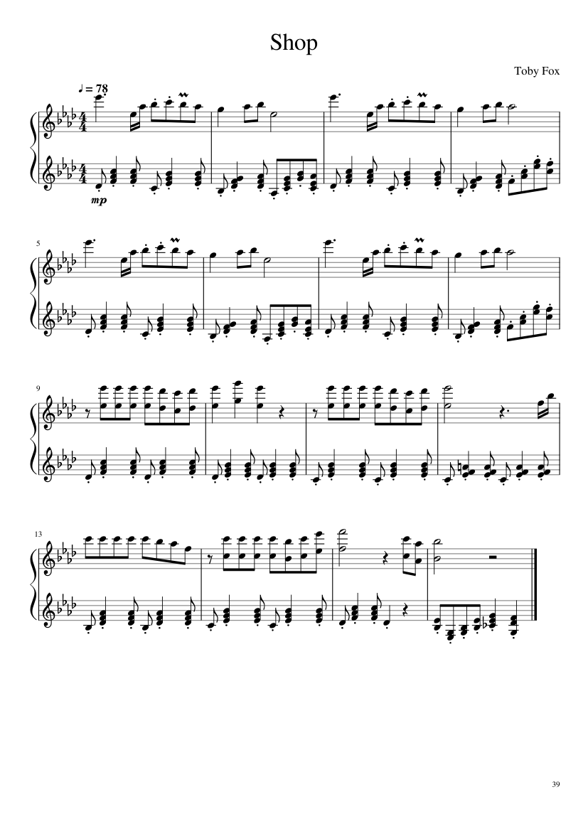 Undertale: Complete OST (101/101) (Update 160525) - piano sheet music page 39