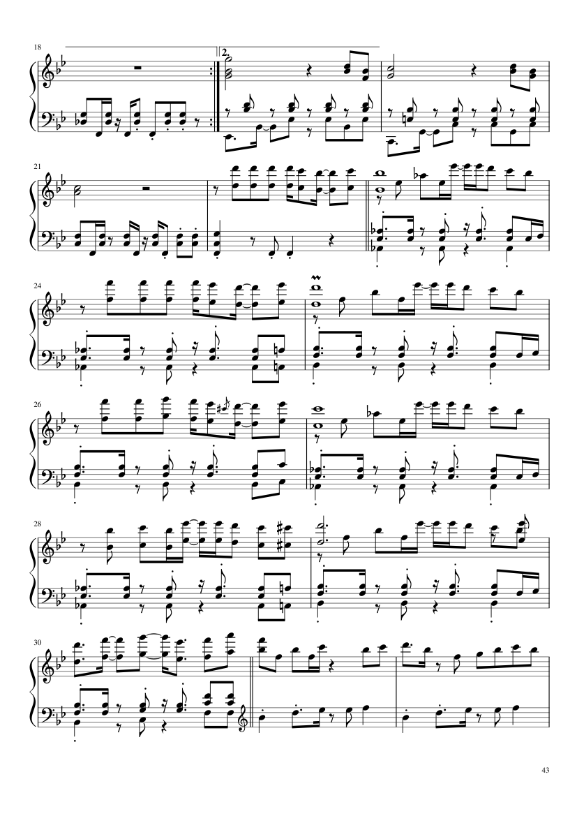 Undertale: Complete OST (101/101) (Update 160525) - piano sheet music page 43