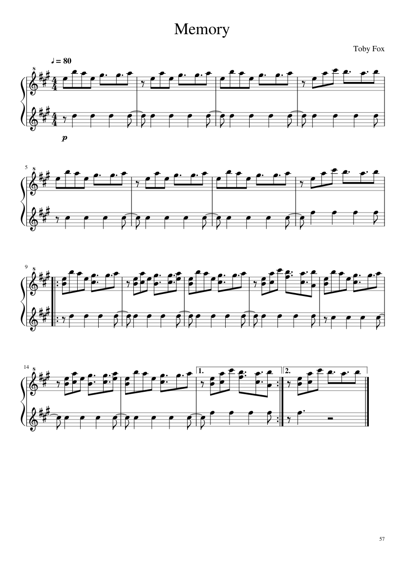 Undertale: Complete OST (101/101) (Update 160525) - piano sheet music page 57