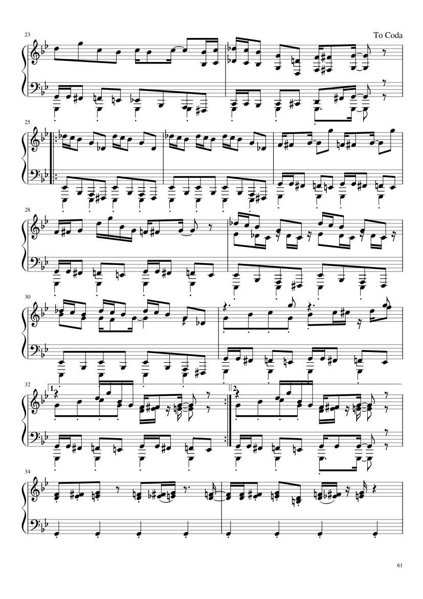 Undertale: Complete OST (101/101) (Update 160525) - piano sheet music page 61