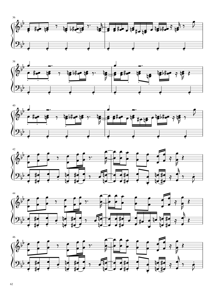 Undertale: Complete OST (101/101) (Update 160525) - piano sheet music page 62