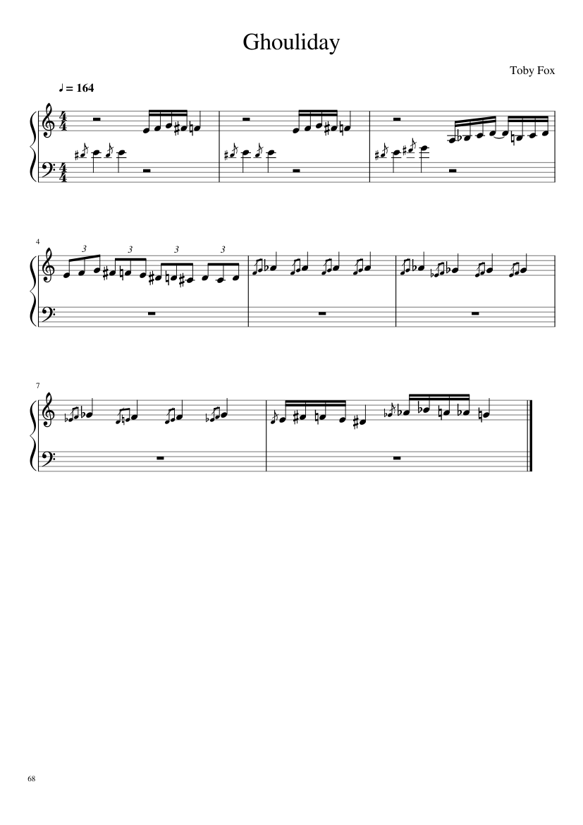 Undertale: Complete OST (101/101) (Update 160525) - piano sheet music page 68