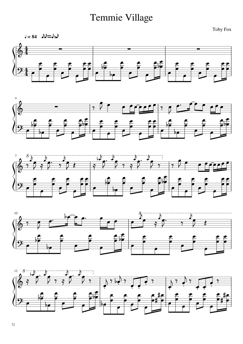Undertale: Complete OST (101/101) (Update 160525) - piano sheet music page 72