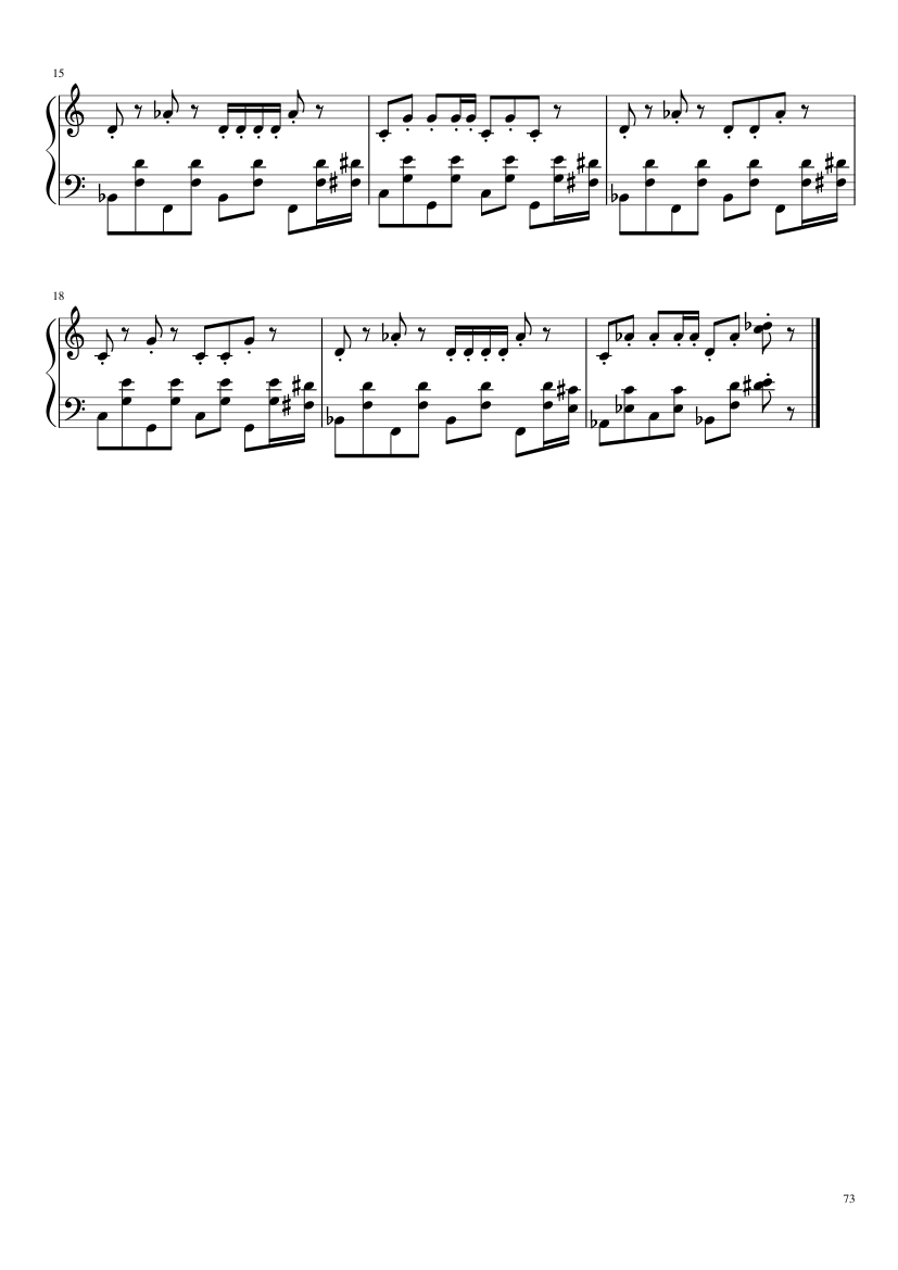 Undertale: Complete OST (101/101) (Update 160525) - piano sheet music page 73