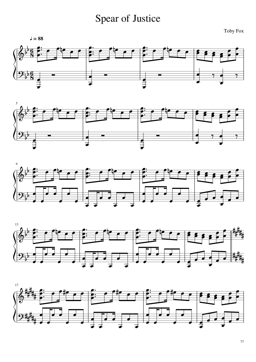 Undertale: Complete OST (101/101) (Update 160525) - piano sheet music page 77