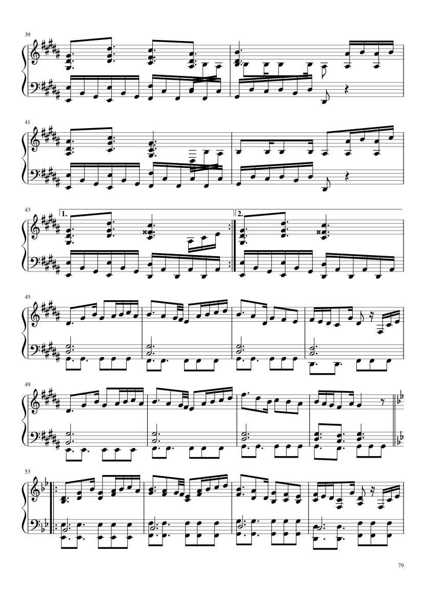 Undertale: Complete OST (101/101) (Update 160525) - piano sheet music page 79