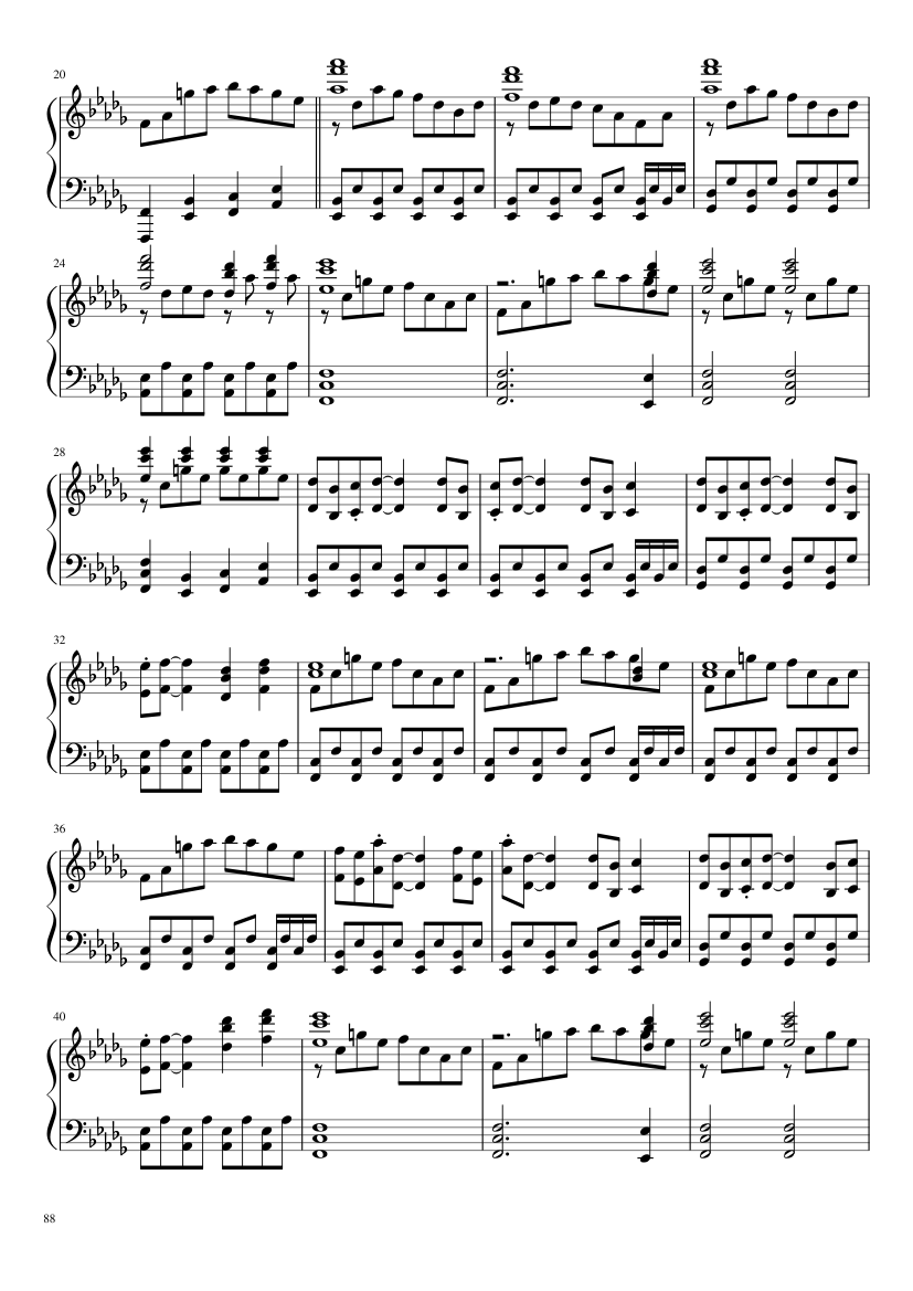 Undertale: Complete OST (101/101) (Update 160525) - piano sheet music page 88