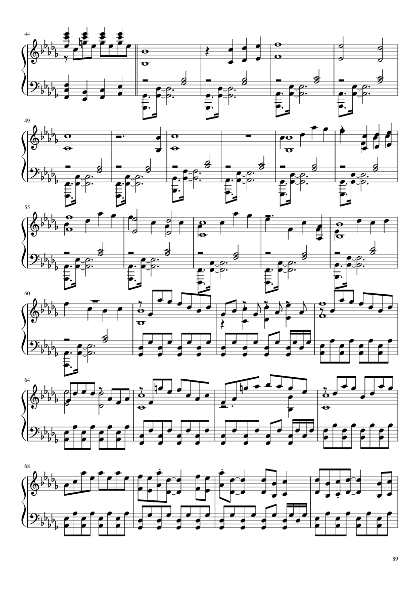 Undertale: Complete OST (101/101) (Update 160525) - piano sheet music page 89