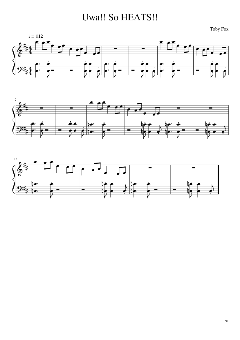 Undertale: Complete OST (101/101) (Update 160525) - piano sheet music page 91