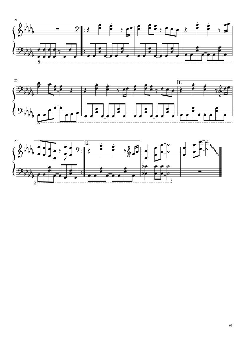 Undertale: Complete OST (101/101) (Update 160525) - piano sheet music page 93