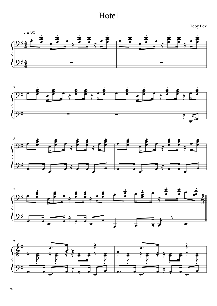 Undertale: Complete OST (101/101) (Update 160525) - piano sheet music page 94