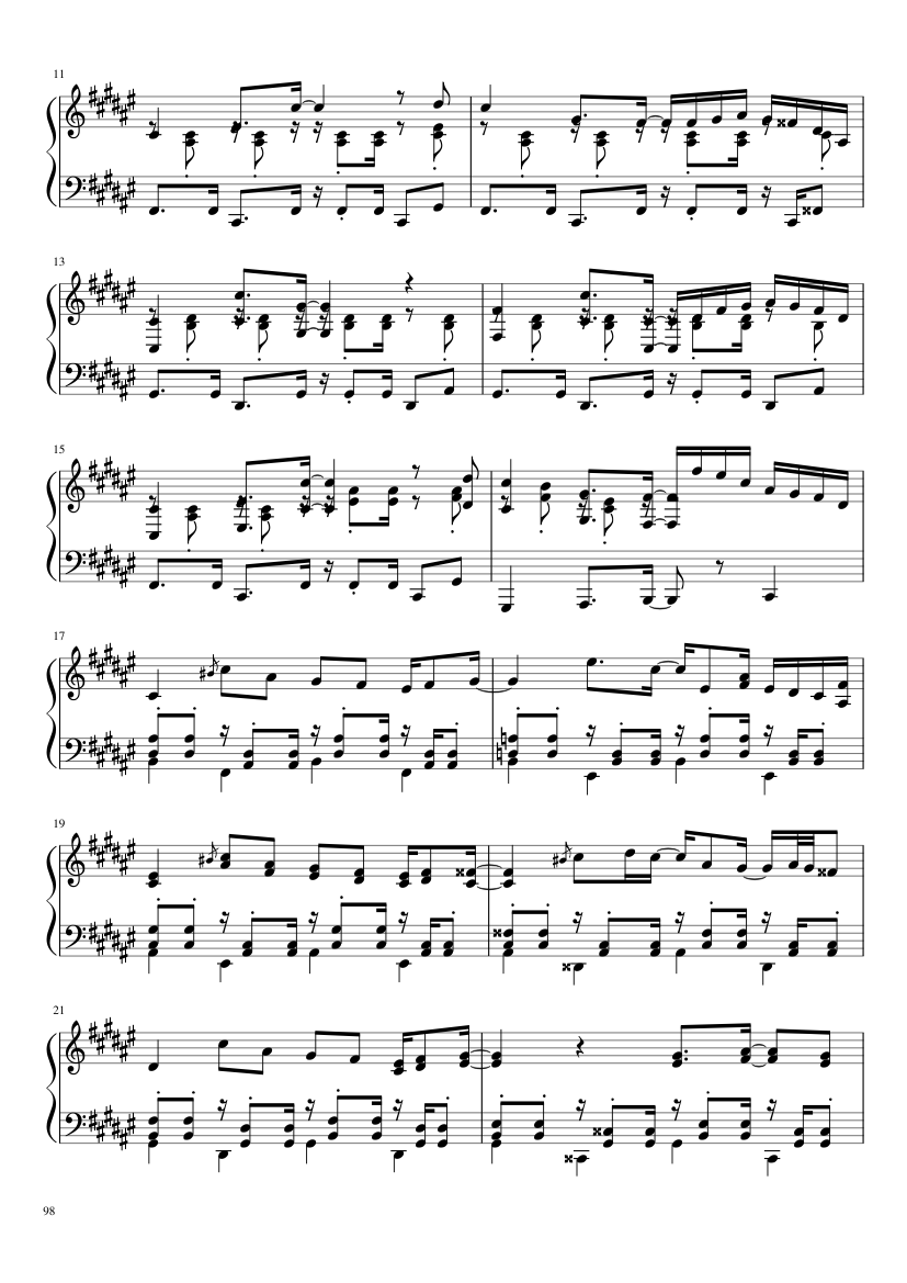 Undertale: Complete OST (101/101) (Update 160525) - piano sheet music page 98