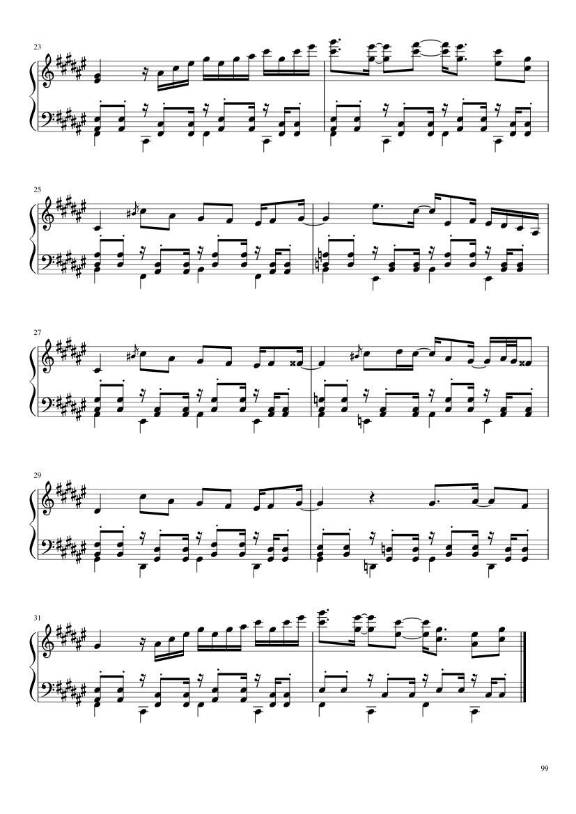 Undertale: Complete OST (101/101) (Update 160525) - piano sheet music page 99