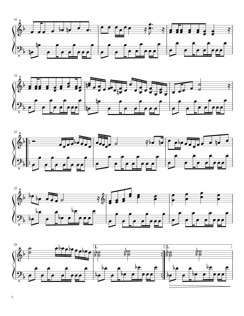 Undertale - Megalovania [Piano] - piano sheet music page 2