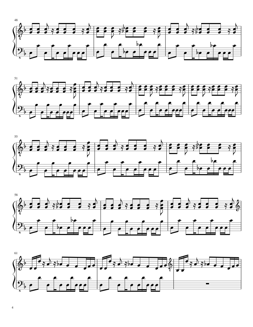 Undertale - Megalovania [Piano] - piano sheet music page 4