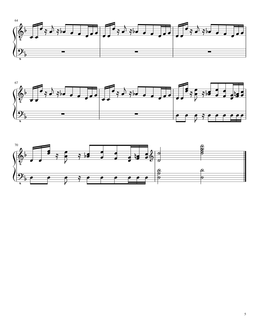 Undertale - Megalovania [Piano] - piano sheet music page 5