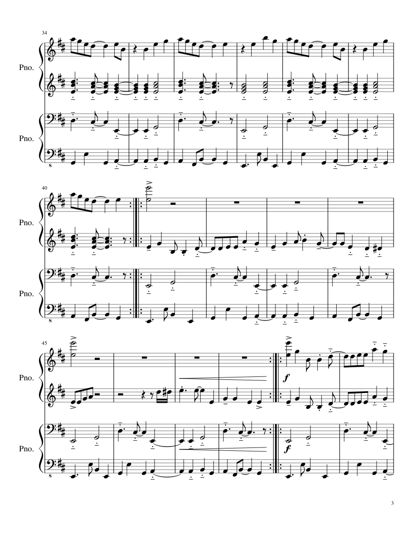 Undertale OST - Death by Glamour - piano sheet music page 3