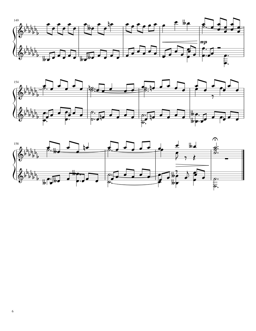 Undertale OST - Heartache/Fallen Down - piano sheet music page 6