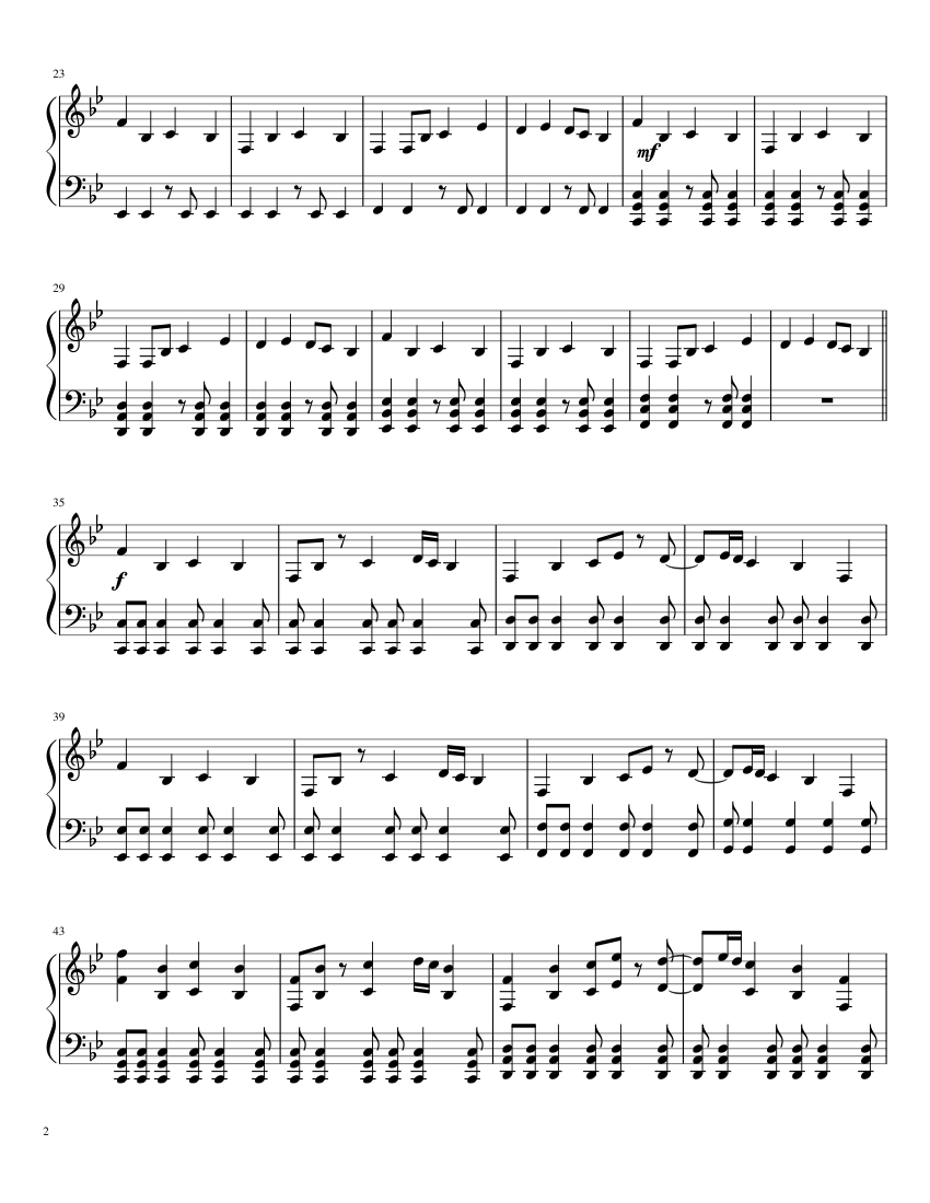 Undertale OST - Hopes and Dreams/Save the World - piano sheet music page 2