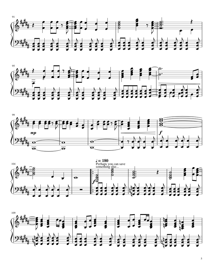 Undertale OST - Hopes and Dreams/Save the World - piano sheet music page 5
