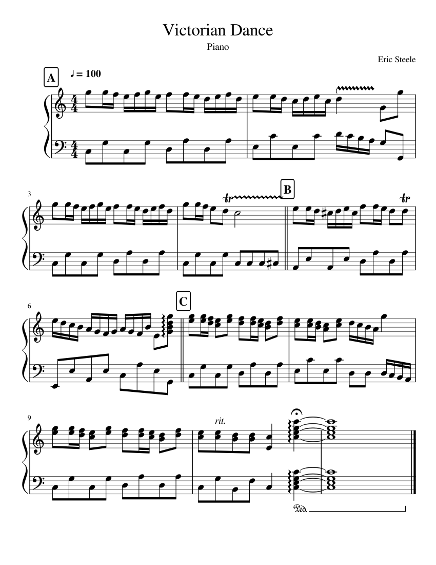 Victorian Dance - piano sheet music page 1