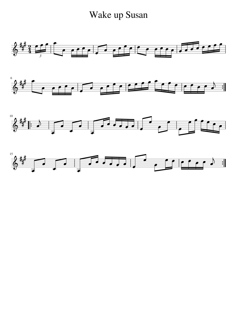 Wake up Susan - piano sheet music page 1