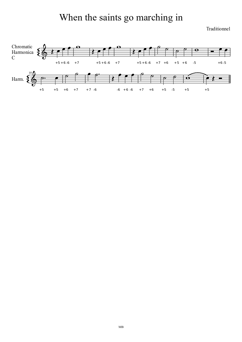 When the saints go marching in - piano sheet music page 1